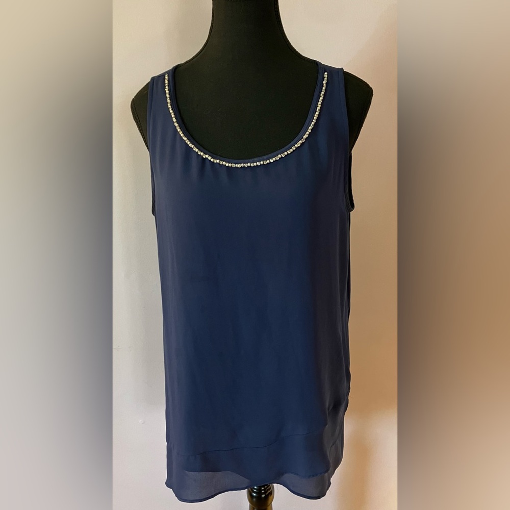 Gorgeous Ricki's Blue Sleeveless Chiffon Top size L